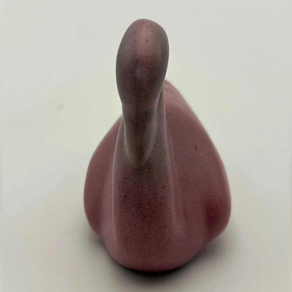 Vintage Pink Ceramic Small Swan Figurine